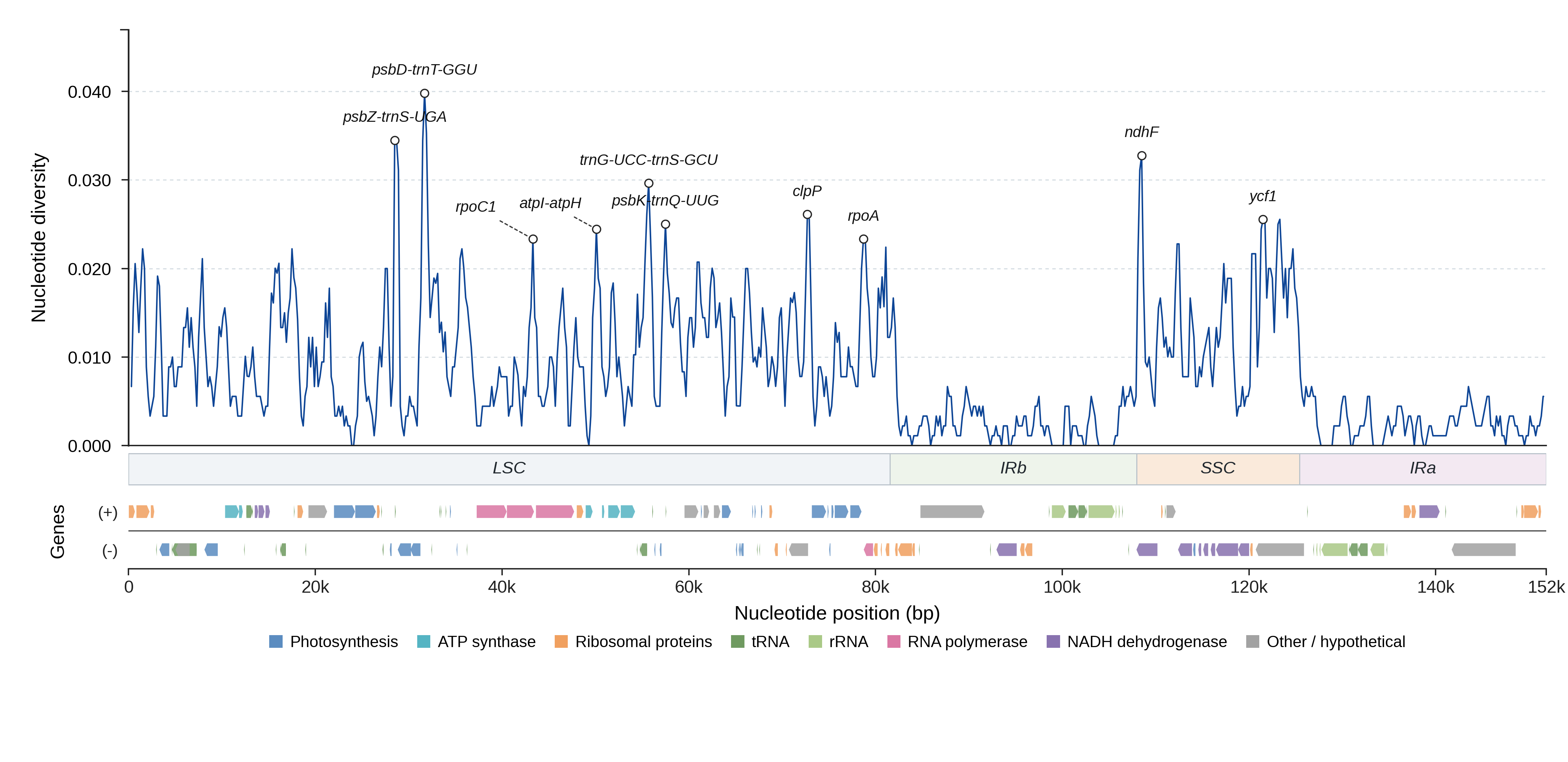 Sliding-window nucleotide diversity