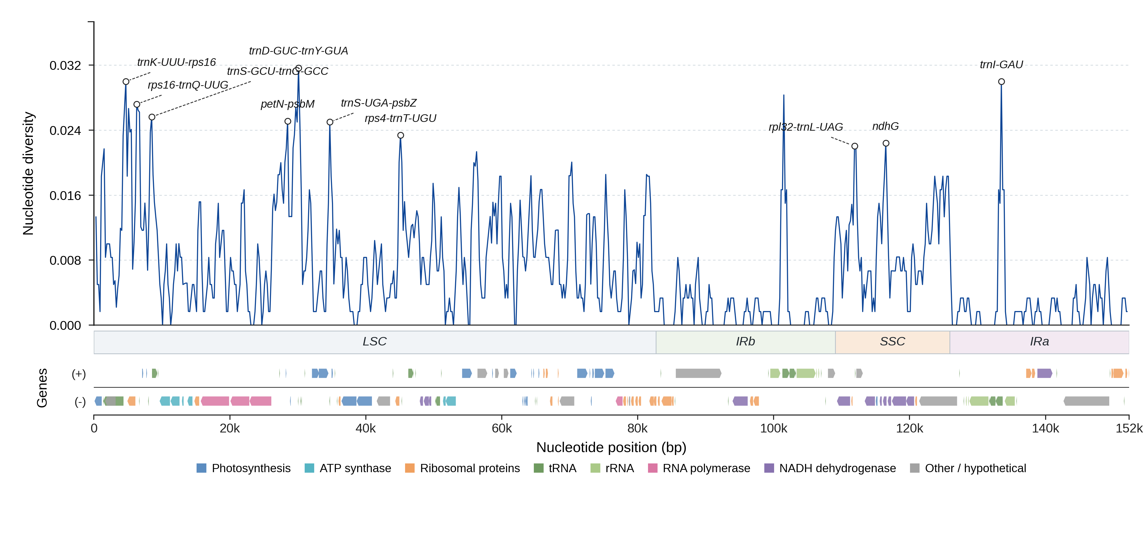 Sliding-window nucleotide diversity