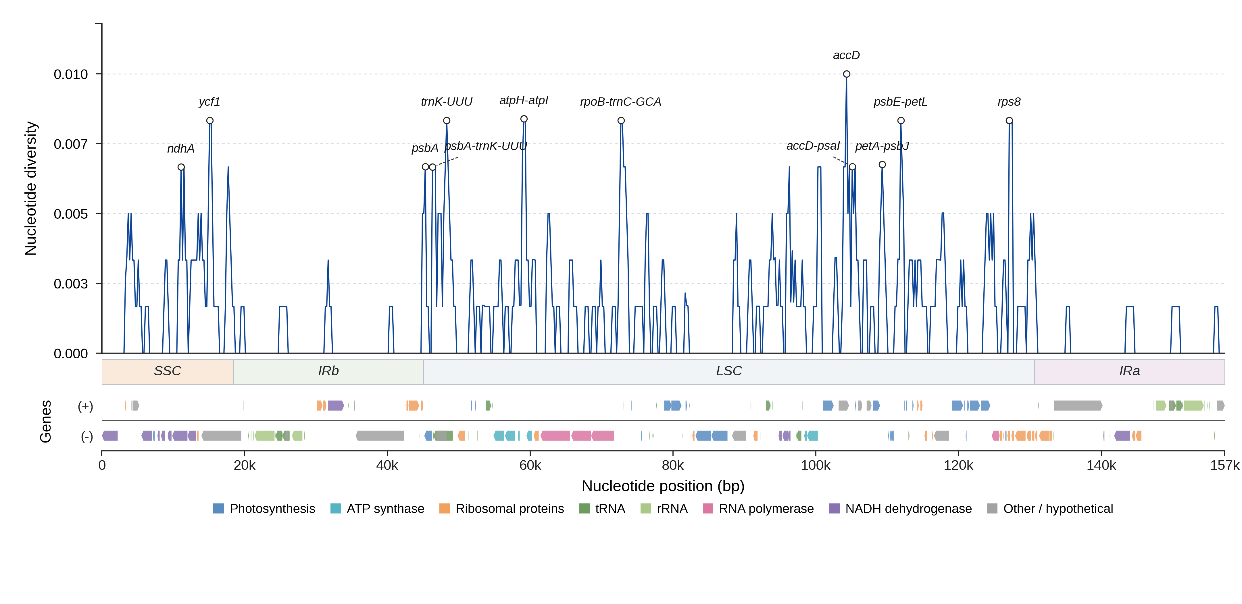 Sliding-window nucleotide diversity