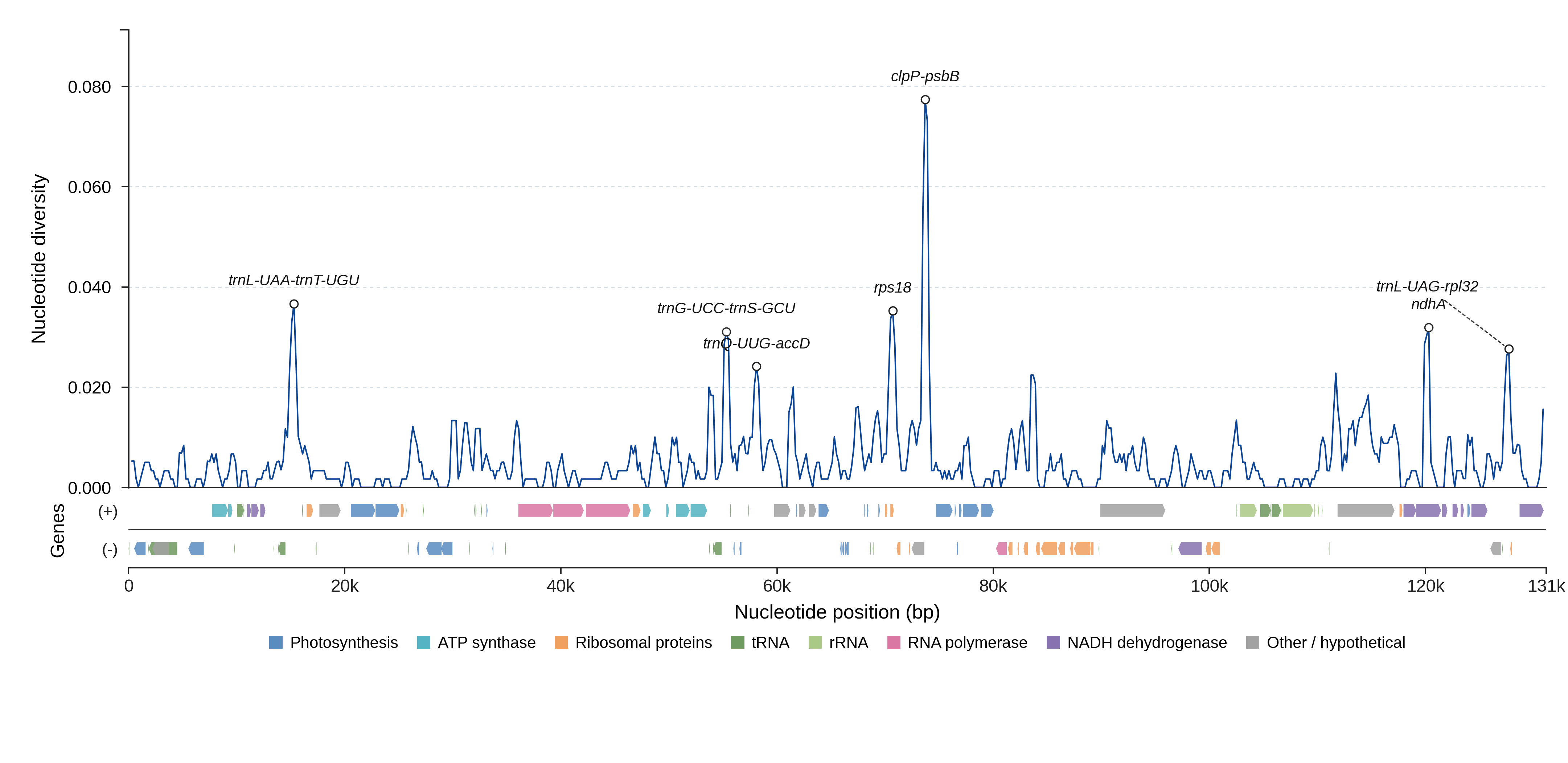 Sliding-window nucleotide diversity