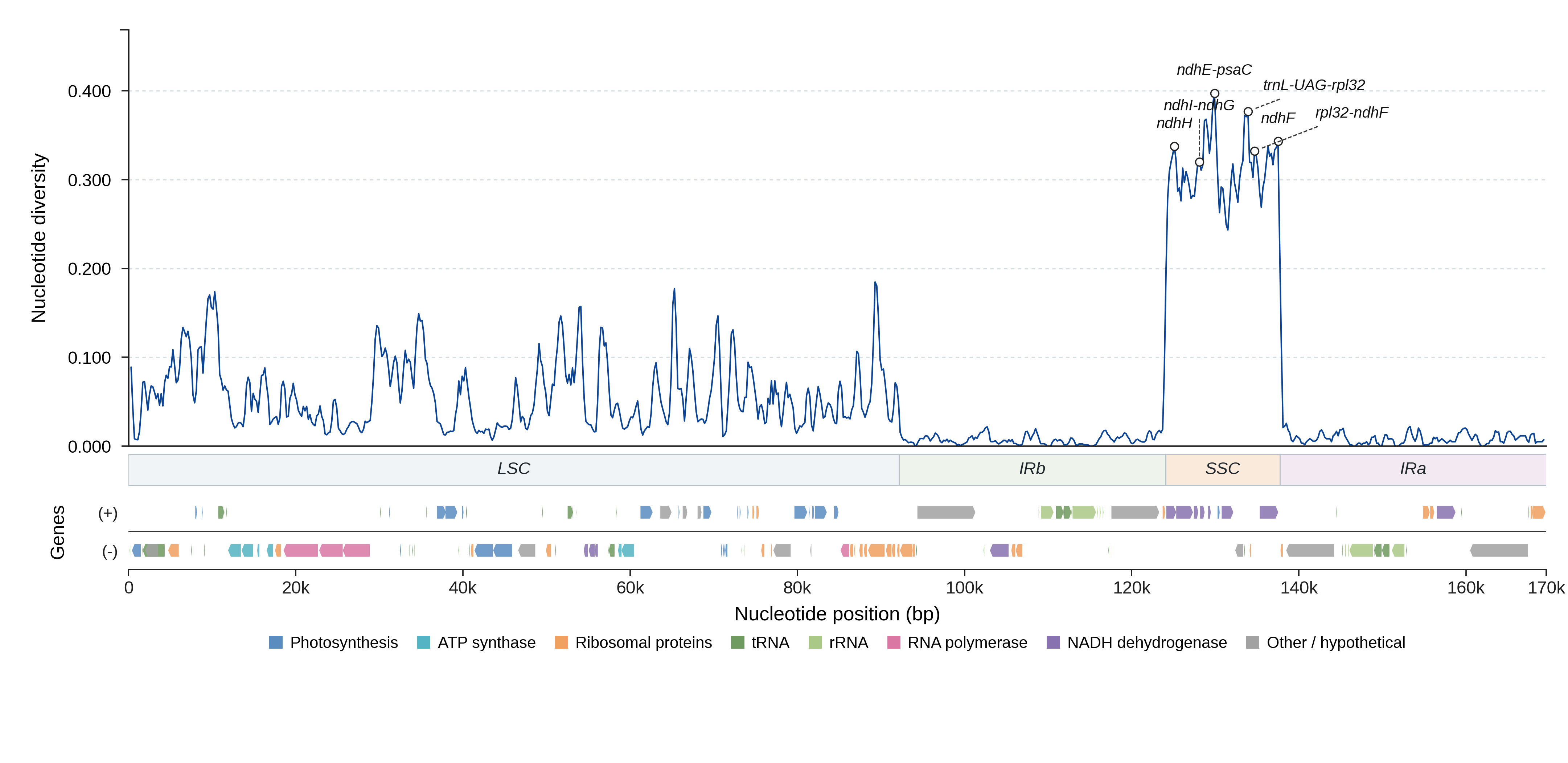 Sliding-window nucleotide diversity
