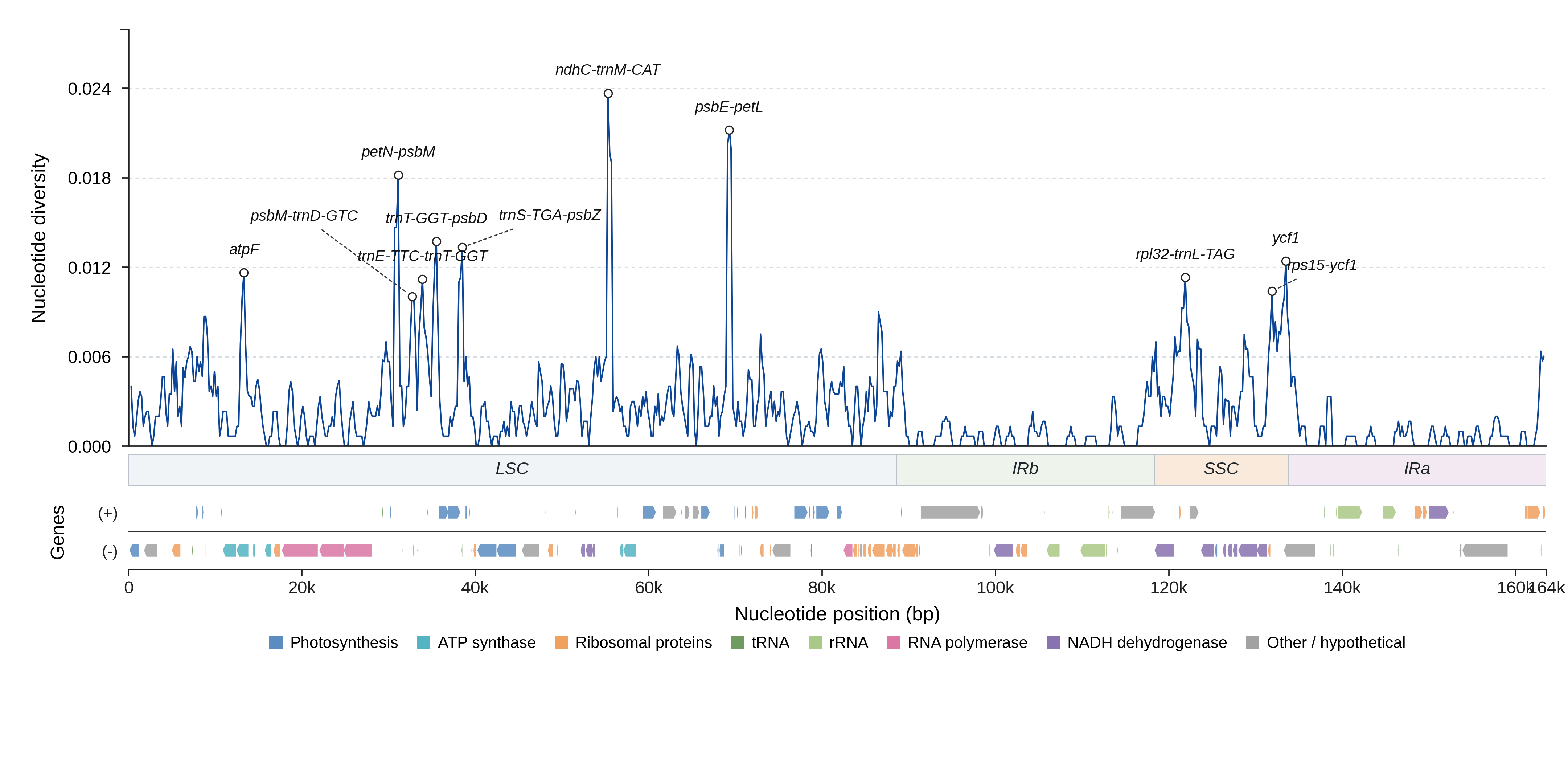 Sliding-window nucleotide diversity